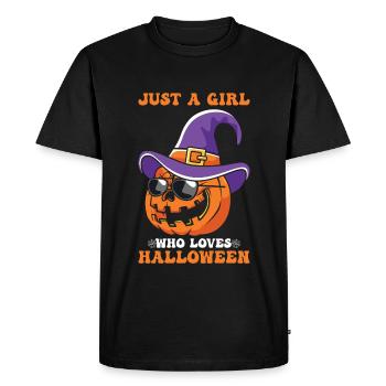 Juste une fille qui aime Halloween - T-shirt Premium bio Homme - noir - Devant - Nico (187cm)