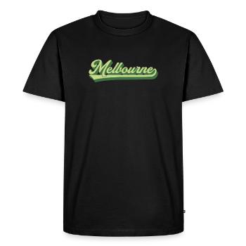 Lettrage rétro Melbourne Australie - T-shirt Premium bio Homme - noir - Devant - Nico (187cm)
