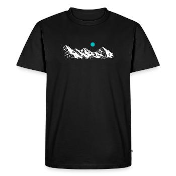 Snowpeak Horizon Mountain Silhouette - Men's Premium Organic T-Shirt - black - Front - Nico (187cm)