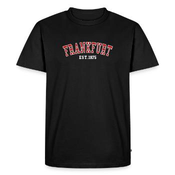 Frankfurt Est.1975 - Men's Premium Organic T-Shirt - black - Front - Nico (187cm)
