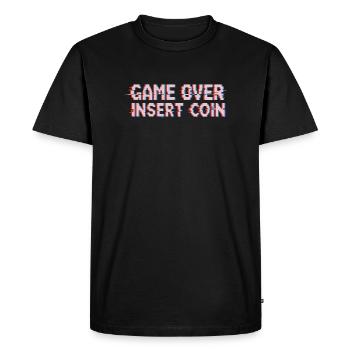 Retro Arcade Playing Pixel Glitch - Men's Premium Organic T-Shirt - black - Front - Nico (187cm)
