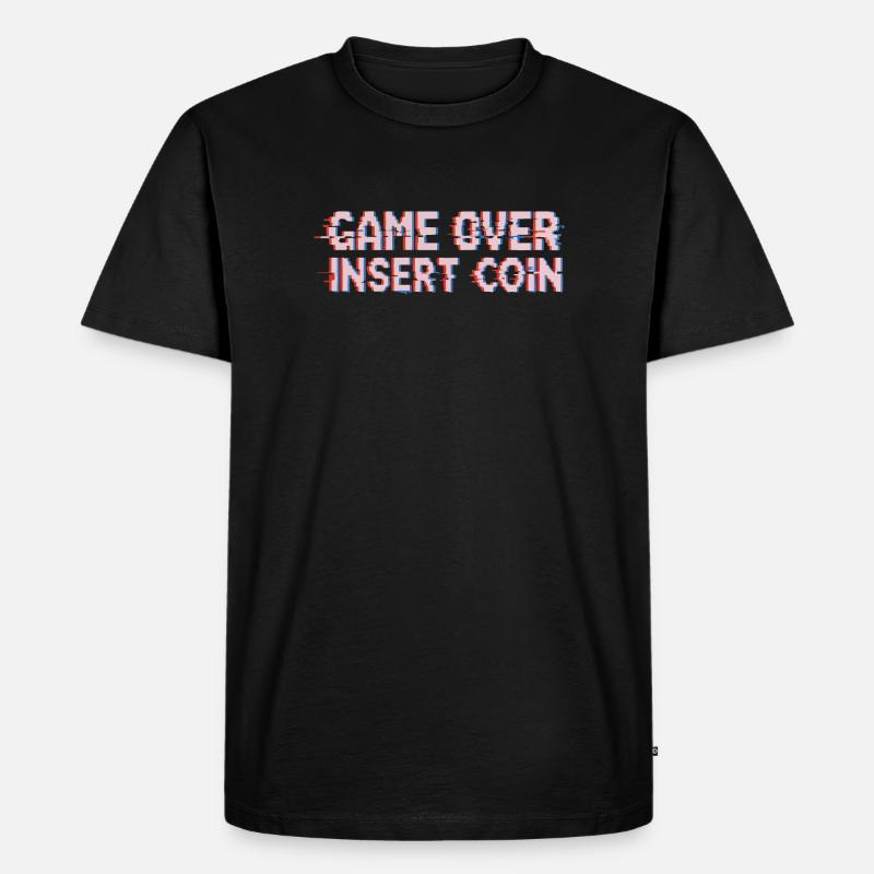 Retro Arcade Spielende Pixelglitch - Männer Premium Bio T-Shirt - Schwarz