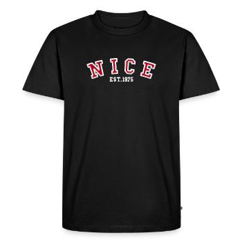Nice Est. 1975 - Men's Premium Organic T-Shirt - black - Front - Nico (187cm)