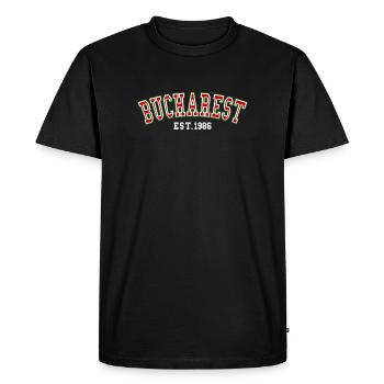 Bucarest Fondée en 1986 - T-shirt Premium bio Homme - noir - Devant - Nico (187cm)