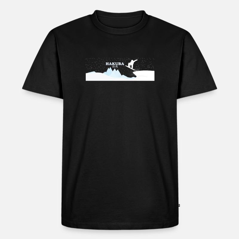 Hakuba Snowboard - Männer Premium Bio T-Shirt - Schwarz