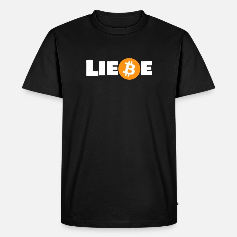 Liebe_Bitcoin - Männer Premium Bio T-Shirt - Schwarz
