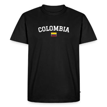 Kolumbien Flagge Design Weiss - Männer Premium Bio T-Shirt - Schwarz - Vorne - Nico (187cm)