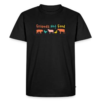 amis pas de nourriture végétalienne - T-shirt Premium bio Homme - noir - Devant - Nico (187cm)