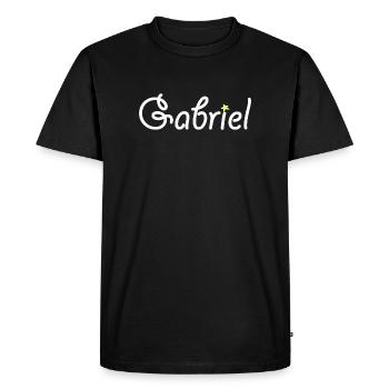 Gabriel - T-shirt Premium bio Homme - noir - Devant - Nico (187cm)