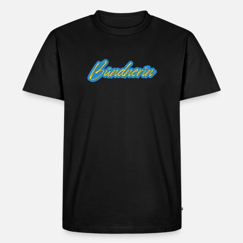 Bündnerin Neon Script - Männer Premium Bio T-Shirt - Schwarz
