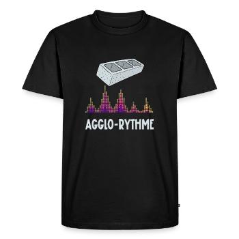 agglo-rythme - T-shirt Premium bio Homme - noir - Devant - Nico (187cm)