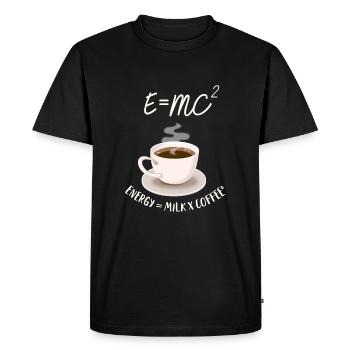 E=MC² Énergie= lait x Café² - T-shirt Premium bio Homme - noir - Devant - Nico (187cm)