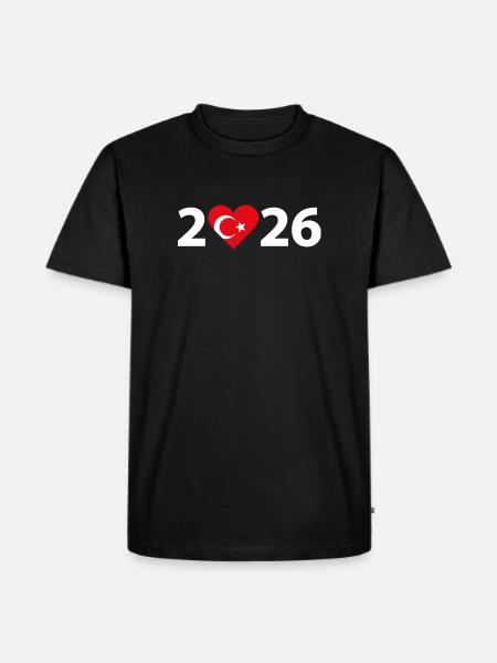 I love Türkei 2026, Urlaub in der Türkei 2026 - Männer Premium Bio T-Shirt - Schwarz
