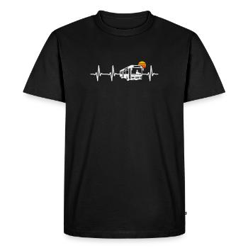Autobus régulier, heartbeat bus, chauffeur, autobus scolaire, autobus - T-shirt Premium bio Homme - noir - Devant - Nico (187cm)