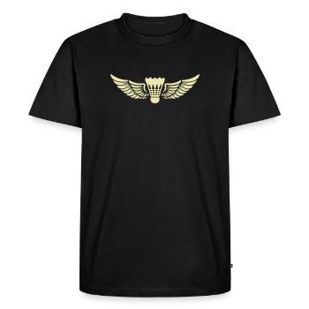 Emblème de badminton Wing - T-shirt Premium bio Homme - noir - Devant - Nico (187cm)