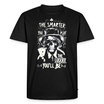 Poker Poker Saying - Men's Premium Organic T-Shirt - black - Front - Nico (187cm)