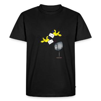 Lettre oiseau comme cadeau de postier de profession - T-shirt Premium bio Homme - noir - Devant - Nico (187cm)