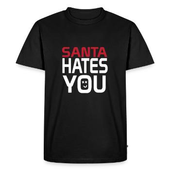 Santa Hates you - My Ugly Xmas Christmas Sweater - T-shirt Premium bio Homme - noir - Devant - Nico (187cm)