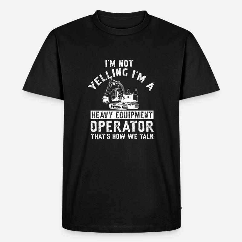 Lustiger Bagger Spruch für Baggerfahrer - Männer Premium Bio T-Shirt - Schwarz