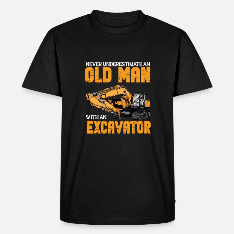 Lustiger Bagger Spruch für Baggerfahrer - Männer Premium Bio T-Shirt - Schwarz