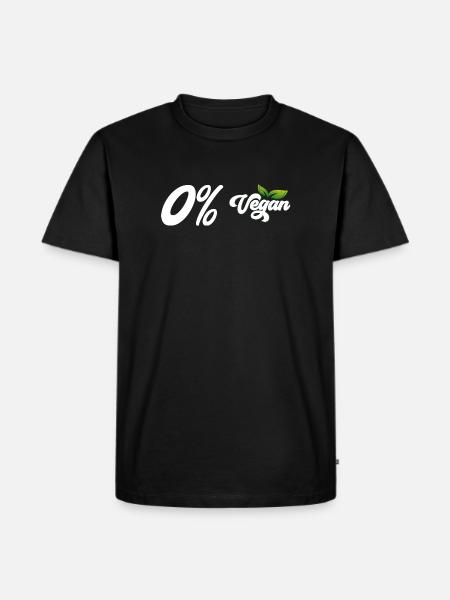 0% Vegan - Männer Premium Bio T-Shirt - Schwarz