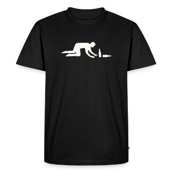 Silhouette d’ivrogne avec bouteille - T-shirt Premium bio Homme - noir - Devant - Nico (187cm)