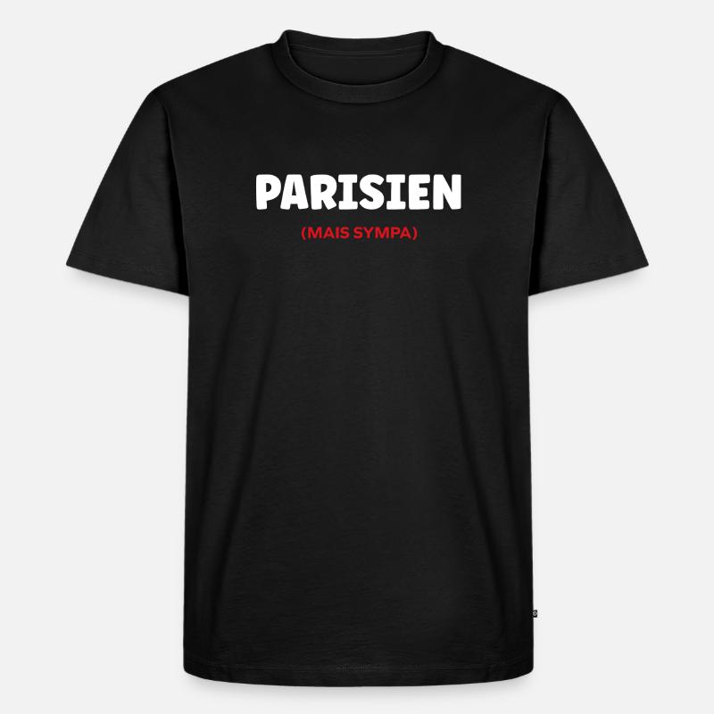 Pariser - Männer Premium Bio T-Shirt - Schwarz