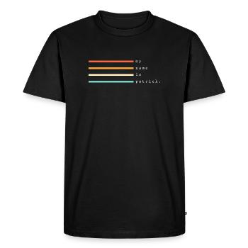Je m’appelle Patrick - T-shirt Premium bio Homme - noir - Devant - Nico (187cm)