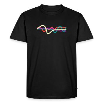 Lignes - T-shirt Premium bio Homme - noir - Devant - Nico (187cm)