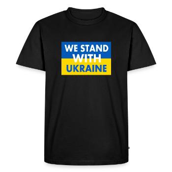 We stand with ukraine - T-shirt Premium bio Homme - noir - Devant - Nico (187cm)