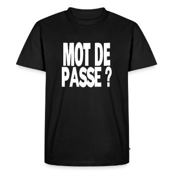 mot de passe - T-shirt Premium bio Homme - noir - Devant - Nico (187cm)