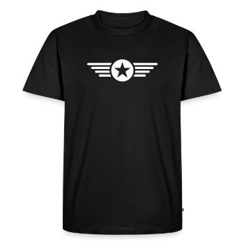 Je suis une star avec des ailes - T-shirt Premium bio Homme - noir - Devant - Nico (187cm)