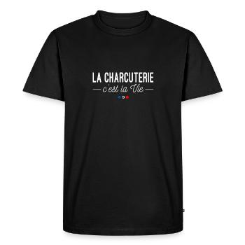 La Charcuterie, c'est la Vie ! Fans de charcuterie - T-shirt Premium bio Homme - noir - Devant - Nico (187cm)