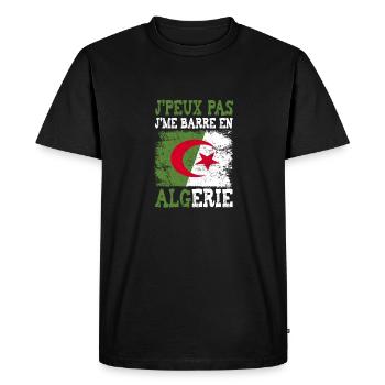 Je peux pas je me barre en Algerie - T-shirt Premium bio Homme - noir - Devant - Nico (187cm)