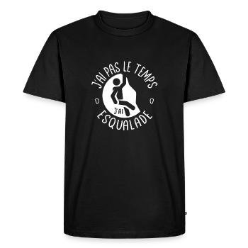 J'ai pas le temps j'ai Escalade - T-shirt Premium bio Homme - noir - Devant - Nico (187cm)