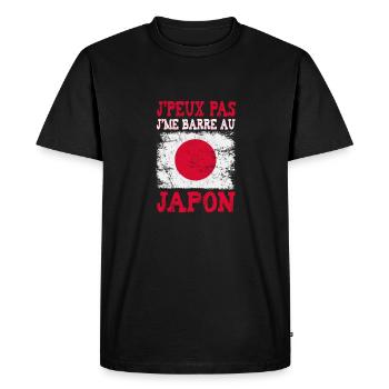 Je peux pas je me barre au Japon - T-shirt Premium bio Homme - noir - Devant - Nico (187cm)