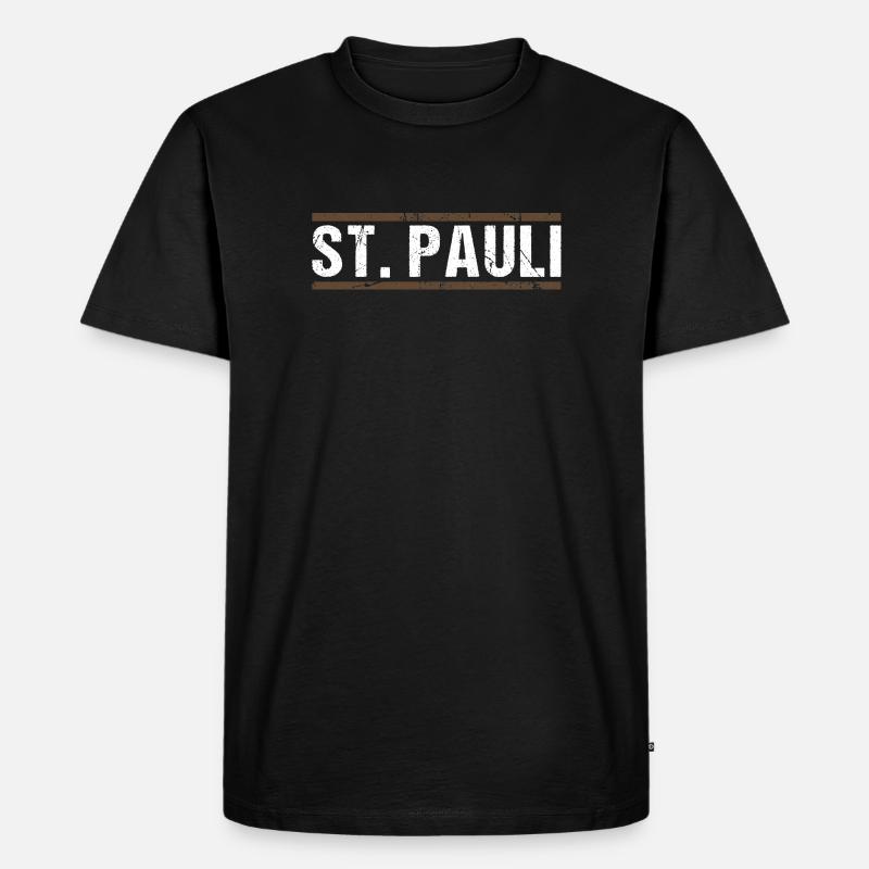 St. Pauli - Männer Premium Bio T-Shirt - Schwarz