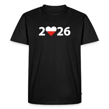 I love Poland 2026, vacation in Poland 2026 - Men's Premium Organic T-Shirt - black - Front - Nico (187cm)