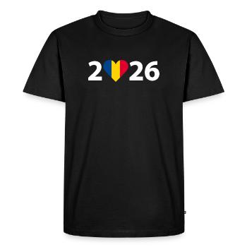 I love Romania 2026, vacation in Romania 2026 - Men's Premium Organic T-Shirt - black - Front - Nico (187cm)