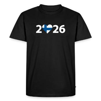 I love Finland 2026, Finland 2026 - Men's Premium Organic T-Shirt - black - Front - Nico (187cm)