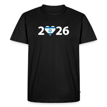 I love Israel 2026, vacation in Israel 2026 - Men's Premium Organic T-Shirt - black - Front - Nico (187cm)