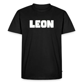 Leon Name - Men's Premium Organic T-Shirt - black - Front - Nico (187cm)