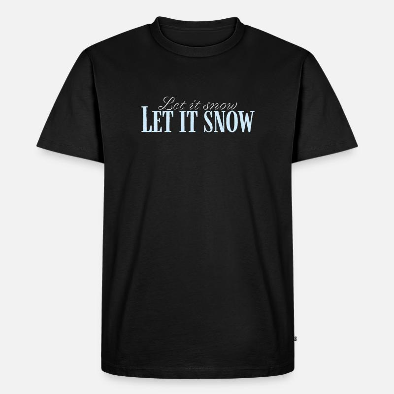 Let It Snow Script Bleu Glacé - T-shirt Premium bio Homme - noir