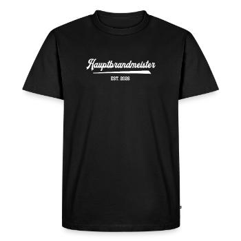 Chef des pompiers 2026 Formation FFW - T-shirt Premium bio Homme - noir - Devant - Nico (187cm)
