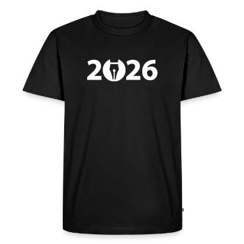 Writer 2026, Poet 2026, Fountain Pen 2026 - Men's Premium Organic T-Shirt - black - Front - Nico (187cm)