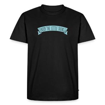 Enjoy The Little Things Gratitude Mindfulness - Men's Premium Organic T-Shirt - black - Front - Nico (187cm)