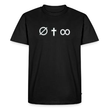 Symbolic Cross Infinity Design - Men's Premium Organic T-Shirt - black - Front - Nico (187cm)
