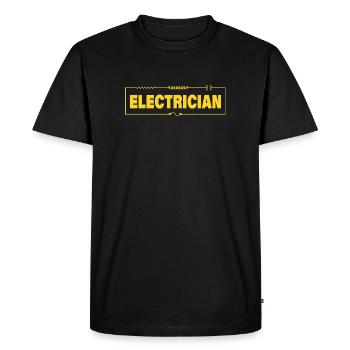 Électricien - T-shirt Premium bio Homme - noir - Devant - Nico (187cm)