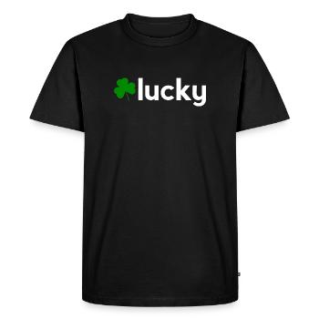 Lucky Shamrock Minimalist Irish Design - Men's Premium Organic T-Shirt - black - Front - Nico (187cm)