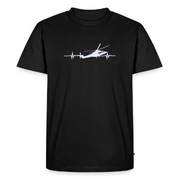 ECG du battement cardiaque d’hélicoptère - T-shirt Premium bio Homme - noir - Devant - Nico (187cm)